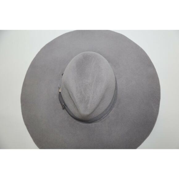 Eugenia Kim Gray Fedora Hat L Wide Brim Rabbit Hair Felt Women’s Designer Chic main image 5